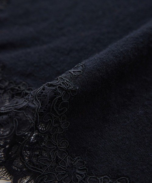 ROPE'（ロペ）の「【J'aDoRe・一部店舗限定サイズ】ヘムレースフレアニットプルオーバー/イージーケア（ニット/セーター・レディース・チャコールグレー/ブラック/オフホワイト・38）」の20枚目の写真