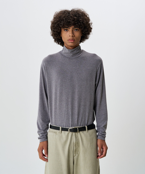 NOUN(ノウン)の「Mellow タートルネックTシャツ (メランジグレー)(Tシャツ/カットソー・メンズ・ライトグレー・LARGE/MEDIUM)」の1枚目の写真