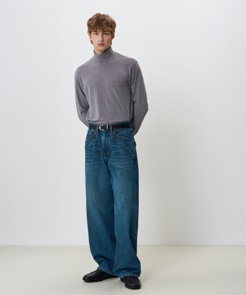 NOUN(ノウン)の「Mellow タートルネックTシャツ (メランジグレー)(Tシャツ/カットソー・メンズ・ライトグレー・LARGE/MEDIUM)」の3枚目の写真