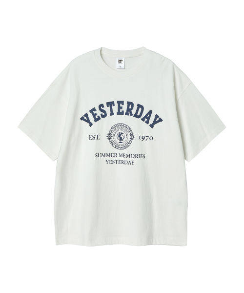 BUBBLPIECE(バブルピース)の「イエスタデイ ロゴ Tシャツ_ホワイト(Tシャツ/カットソー・レディース・その他・MEDIUM/LARGE)」の1枚目の写真