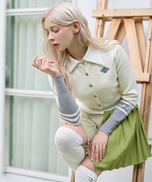 J.JANE（ジェイジェーン）の「ライン配色ニットカーディガン（グレー）（ニット/セーター・レディース・その他・SMALL/MEDIUM）」の2枚目の写真