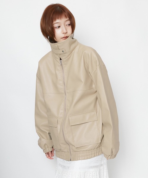 GORGE(ゴージ)の「ファー襟 フェイクレザーブルゾン|全3色(ブルゾン・レディース・ブラック/ブラウン/アイボリー・F)」の8枚目の写真