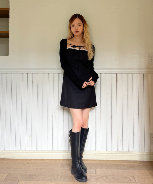 MORE self LOVE（モアセルフラブ）の「レースタイトワンピース（ワンピース・レディース・グレー/ブラック・FREE）」の16枚目の写真