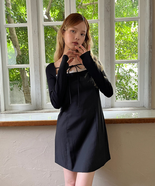 MORE self LOVE（モアセルフラブ）の「レースタイトワンピース（ワンピース・レディース・グレー/ブラック・FREE）」の20枚目の写真