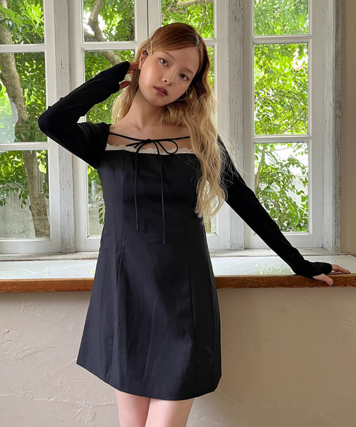 MORE self LOVE（モアセルフラブ）の「レースタイトワンピース（ワンピース・レディース・グレー/ブラック・FREE）」の21枚目の写真