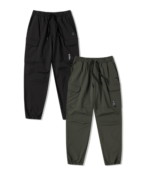 LIFE WORK（ライフワーク）の「L1 コイン ワッペン パネル カーゴ ジョガーパンツ（スウェットパンツ・レディース・ブラック/ダークカーキ・LARGE/MEDIUM）」の6枚目の写真