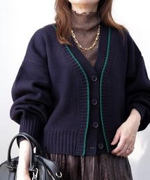 ネックトリミングショート丈カーディガン