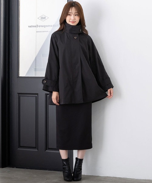 MAISONCOMFY (メゾンコンフィ)の「【スタンドAラインコート】きちんと感と上品さを兼ね備えた後ろ姿まで美しいAラインコート(トレンチコート・レディース・ブラック/ベージュ・FREE)」の8枚目の写真