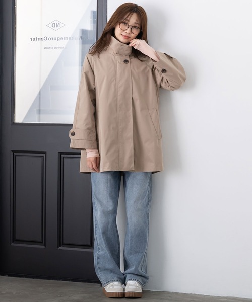 MAISONCOMFY (メゾンコンフィ)の「【スタンドAラインコート】きちんと感と上品さを兼ね備えた後ろ姿まで美しいAラインコート(トレンチコート・レディース・ブラック/ベージュ・FREE)」の17枚目の写真