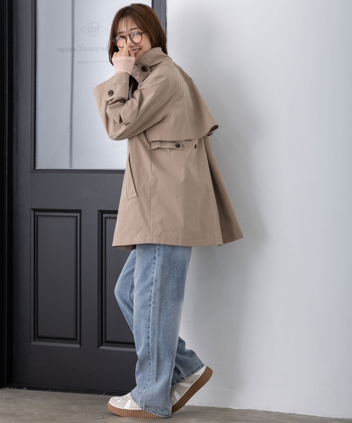 MAISONCOMFY (メゾンコンフィ)の「【スタンドAラインコート】きちんと感と上品さを兼ね備えた後ろ姿まで美しいAラインコート(トレンチコート・レディース・ブラック/ベージュ・FREE)」の18枚目の写真