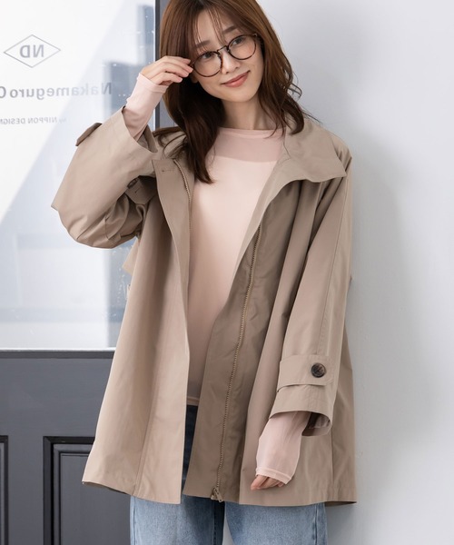 MAISONCOMFY (メゾンコンフィ)の「【スタンドAラインコート】きちんと感と上品さを兼ね備えた後ろ姿まで美しいAラインコート(トレンチコート・レディース・ブラック/ベージュ・FREE)」の20枚目の写真