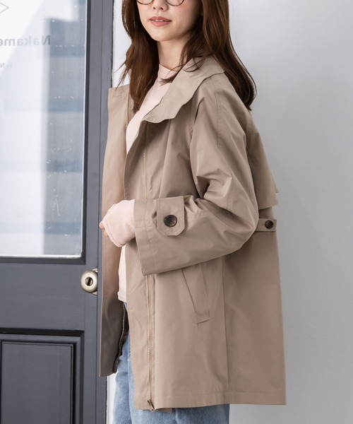 MAISONCOMFY (メゾンコンフィ)の「【スタンドAラインコート】きちんと感と上品さを兼ね備えた後ろ姿まで美しいAラインコート(トレンチコート・レディース・ブラック/ベージュ・FREE)」の21枚目の写真