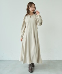 カットツイル フレアラインワンピース【585173】