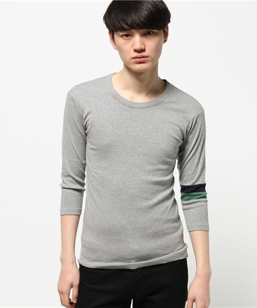 KRIFF MAYER（クリフメイヤー）の「タイトフィット袖切替7分袖Ｔシャツ（Tシャツ/カットソー・メンズ・ネイビー/チャコール/グレー/ピンク/ホワイト/ブラウン・MEDIUM/LARGE/SMALL）」の15枚目の写真