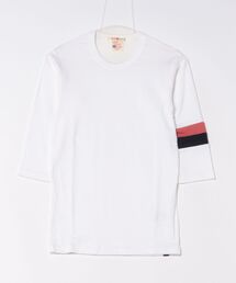 タイトフィット袖切替7分袖Tシャツ