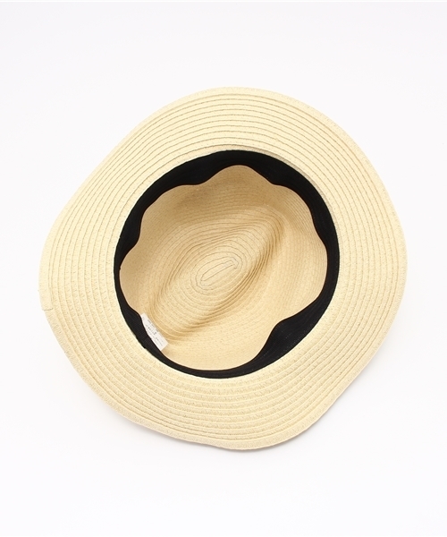 X-girl(エックスガール)の「LOGO STRAW HAT /ストローハット/麦わら/柄リボン/夏/帽子(ハット・レディース・ベージュ・ONE SIZE)」の4枚目の写真