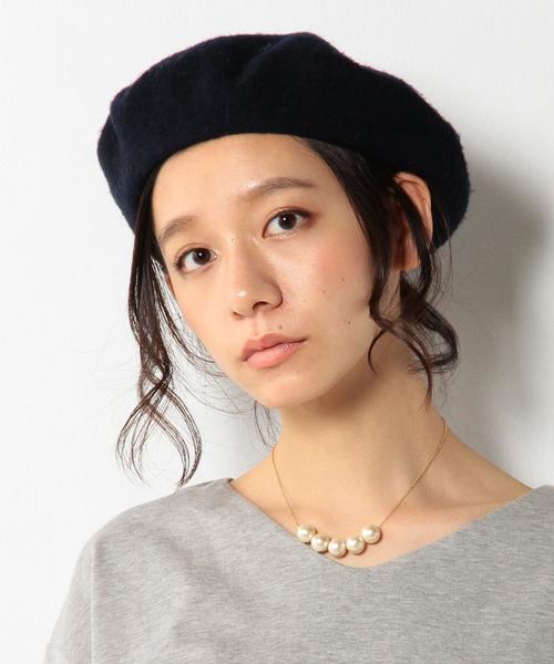 coen（コーエン）の「カラーベレー(ネイビー　ダークグレー ⇒ WEB限定カラー）（ハンチング/ベレー帽・レディース・ブラック/グレー/ダークグレー/ベージュ/ネイビー・FREE）」の5枚目の写真