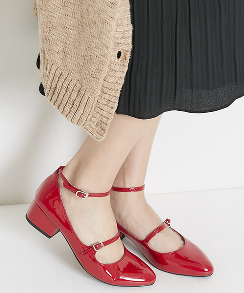 ORiental TRaffic（オリエンタルトラフィック）の「秋冬★ダブルストラップパンプス★6317（パンプス・レディース・ブラック/レッド/ベージュ・S/L/LL/M）」の3枚目の写真