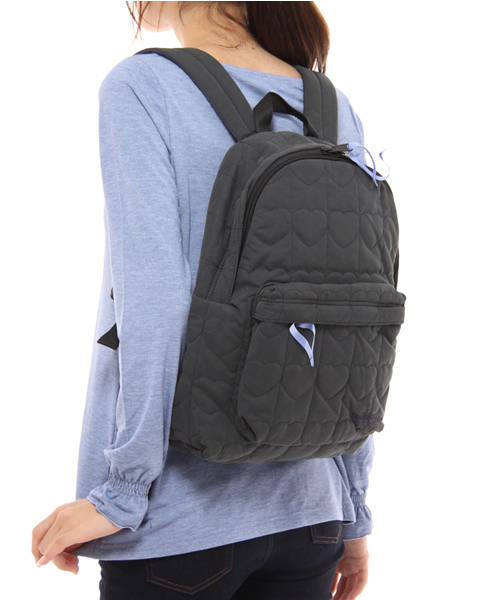 MILKFED.（ミルクフェド）の「HEART QUILTED DAY PACK（バックパック/リュック・レディース・ブラック/カーキ/パープル・ONE SIZE）」の6枚目の写真