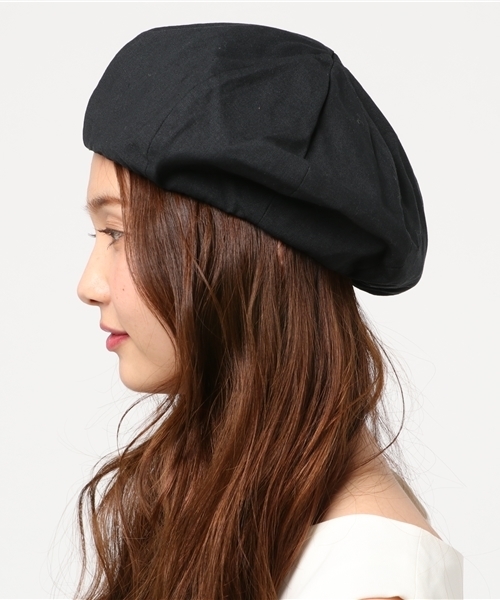 URBAN RESEARCH DOORS(アーバンリサーチドアーズ)の「リネンコットンベレー帽(ハンチング/ベレー帽・レディース・ライトベージュ/ブラック/ネイビー・ONE)」の4枚目の写真