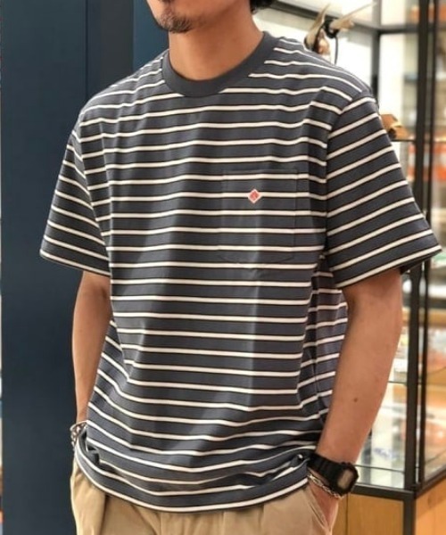 Border 通販激安 の Pocket Tee Tシャツ カットソー Danton ダントン のファッション Border Danton