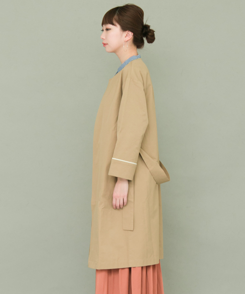 KBF+（ケービーエフプラス）の「KBF+ ノーカラーワイドカフスジャケット（その他アウター・レディース・グリーン/ベージュ/ライトベージュ・ONE）」の11枚目の写真