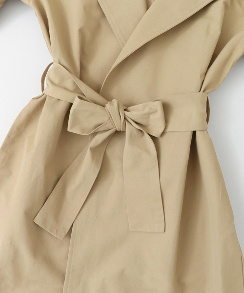 KBF+（ケービーエフプラス）の「KBF+ ノーカラーワイドカフスジャケット（その他アウター・レディース・グリーン/ベージュ/ライトベージュ・ONE）」の4枚目の写真