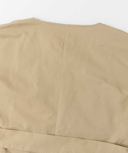 KBF+（ケービーエフプラス）の「KBF+ ノーカラーワイドカフスジャケット（その他アウター・レディース・グリーン/ベージュ/ライトベージュ・ONE）」の8枚目の写真