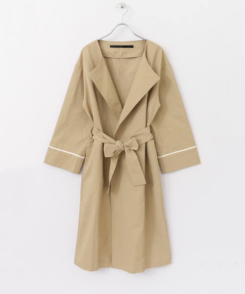 KBF+（ケービーエフプラス）の「KBF+ ノーカラーワイドカフスジャケット（その他アウター・レディース・グリーン/ベージュ/ライトベージュ・ONE）」の22枚目の写真