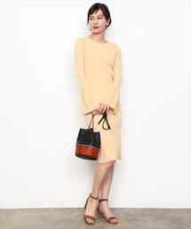 ADAM ET ROPE' | リブフリルスリーブドレス(ワンピース)