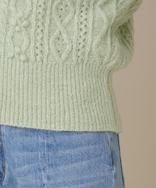 Another Edition（アナザーエディション）の「ケーブルポンポンカーディガン（カーディガン/ボレロ・レディース・ライム/ナチュラル・FREE）」の8枚目の写真
