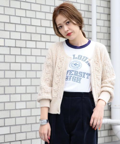 Another Edition（アナザーエディション）の「ケーブルポンポンカーディガン（カーディガン/ボレロ・レディース・ライム/ナチュラル・FREE）」の11枚目の写真
