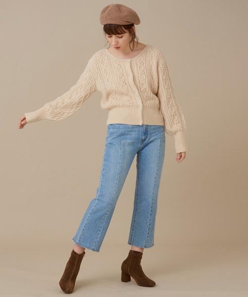 Another Edition（アナザーエディション）の「ケーブルポンポンカーディガン（カーディガン/ボレロ・レディース・ライム/ナチュラル・FREE）」の15枚目の写真