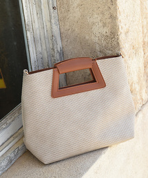 Eldia'lu | スクエアバイカラー2wayバッグ(クラッチバッグ)