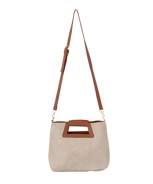 Eldia'lu（エルディアル）の「スクエアバイカラー2wayバッグ（クラッチバッグ・レディース・ブラック/ベージュ・FREE）」の9枚目の写真