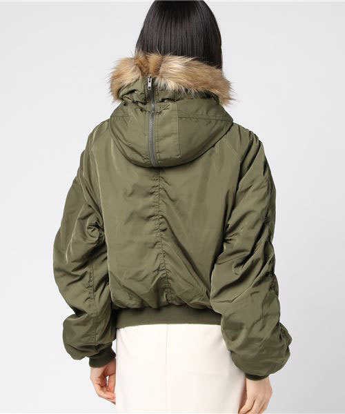 WEGO（ウィゴー）の「WEGO/ボリュームギャザーN2-B（ミリタリージャケット・レディース・ブラック/カーキ/ライトピンク・FREE）」の13枚目の写真