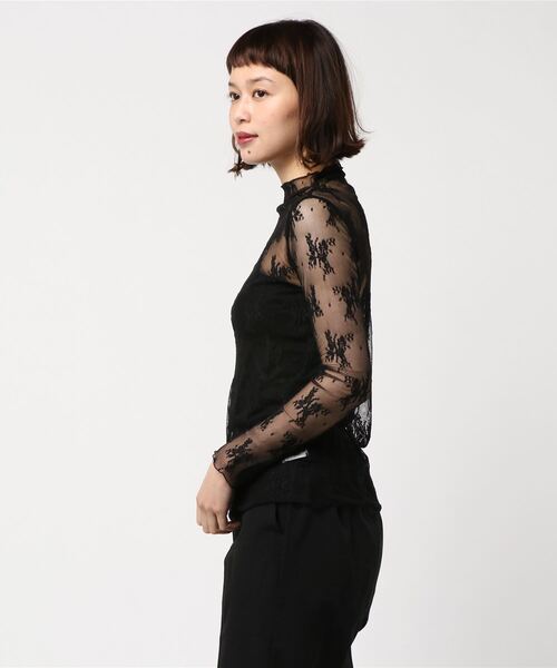 【美品】ユウナイチカワ　タトゥープリントハイネックトップス　シアー YUUNAICHIKAWA Tattoo print High-neck to YUUNA ICHIKAWA
