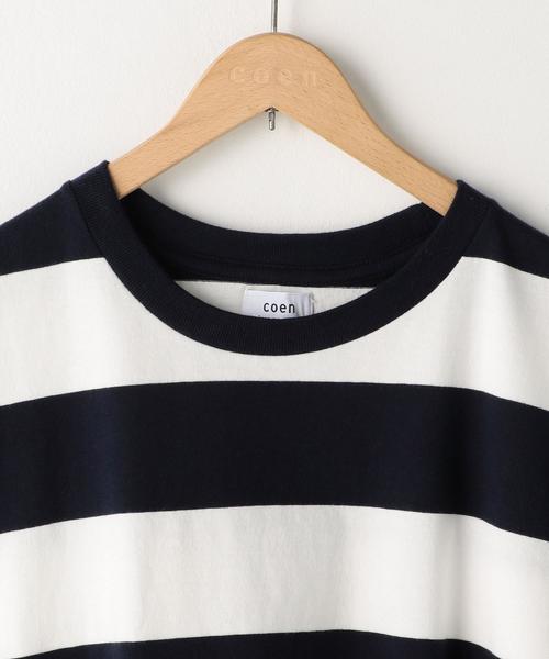 coen（コーエン）の「USAコットンフレンチスリーブボーダーカットソー（Tシャツ/カットソー・レディース・グリーン/ネイビー・FREE）」の6枚目の写真