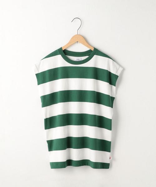 coen（コーエン）の「USAコットンフレンチスリーブボーダーカットソー（Tシャツ/カットソー・レディース・グリーン/ネイビー・FREE）」の14枚目の写真