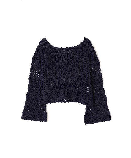 JILL STUART（ジルスチュアート）の「◆カーラクローシェかぎ針ニット（ニット/セーター・レディース・ホワイト/イエロー/ネイビー・MEDIUM）」の13枚目の写真