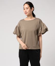 earth music&ecology | バルーンスリーブバックタックカットソー(Tシャツ/カットソー)