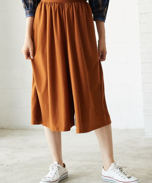 AMERICAN HOLIC（アメリカンホリック）の「・ツイルカットギャザーガウチョパンツ（その他パンツ・レディース・ブラック/ベージュ/ネイビー/カーキ/モカ/キャメル・FREE）」の6枚目の写真