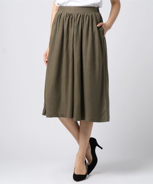 AMERICAN HOLIC（アメリカンホリック）の「・ツイルカットギャザーガウチョパンツ（その他パンツ・レディース・ブラック/ベージュ/ネイビー/カーキ/モカ/キャメル・FREE）」の4枚目の写真