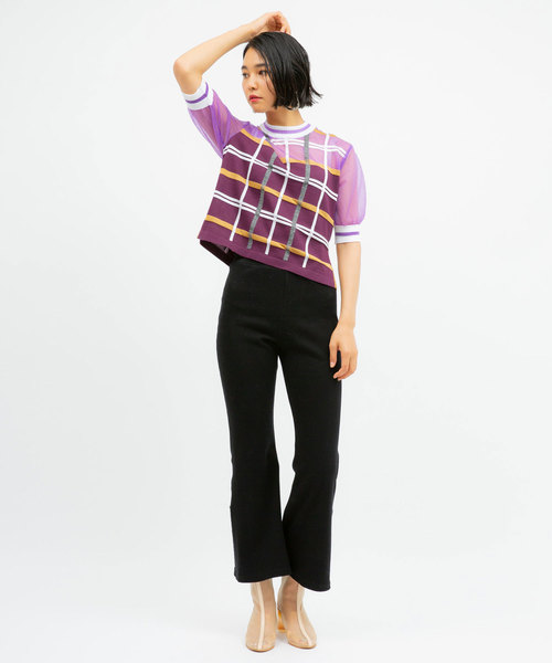 UNITED TOKYO（ユナイテッドトウキョウ）の「サイドホックリブフレアパンツ（その他パンツ・レディース・ブラック/ベージュ・1）」の14枚目の写真