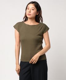 KOBE LETTUCE | インナー透け防止二枚仕立て！前後2Wayフレンチスリーブテレコリブカットソー＊トップス/レディース[C3286]神戸レタス(Tシャツ/カットソー)