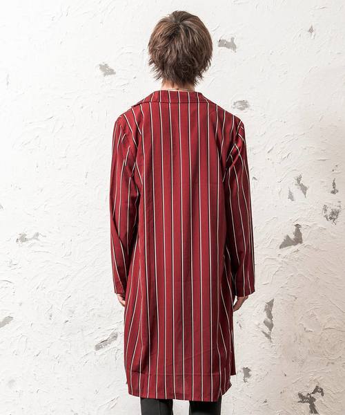 MinoriTY（マイノリティ）の「スーパーロング長袖シャツ/ストライプ（シャツ/ブラウス・メンズ・ネイビー/ブラック/ワイン/ホワイト/ピンク・M/L）」の11枚目の写真