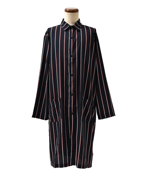 MinoriTY（マイノリティ）の「スーパーロング長袖シャツ/ストライプ（シャツ/ブラウス・メンズ・ネイビー/ブラック/ワイン/ホワイト/ピンク・M/L）」の14枚目の写真