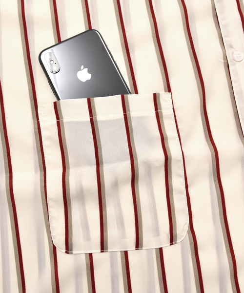 MinoriTY（マイノリティ）の「スーパーロング長袖シャツ/ストライプ（シャツ/ブラウス・メンズ・ネイビー/ブラック/ワイン/ホワイト/ピンク・M/L）」の16枚目の写真