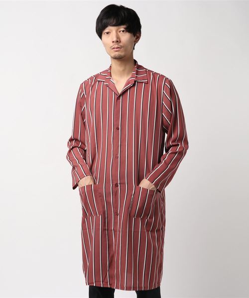 MinoriTY（マイノリティ）の「スーパーロング長袖シャツ/ストライプ（シャツ/ブラウス・メンズ・ネイビー/ブラック/ワイン/ホワイト/ピンク・M/L）」の19枚目の写真