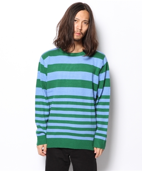 WEGO（ウィゴー）の「WEGO/ボーダーニット（ニット/セーター・メンズ・ホワイト/ブルー/ネイビー・MEDIUM/LARGE）」の4枚目の写真